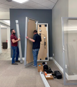 Tony Didier office pod installation