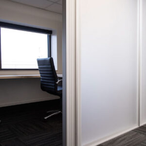 Photo looking into a yourspace office pod