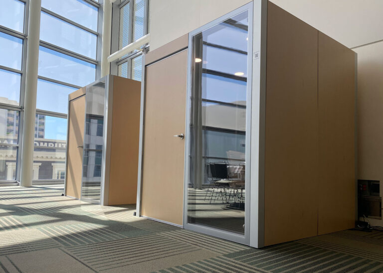 pair of office fit-out pods