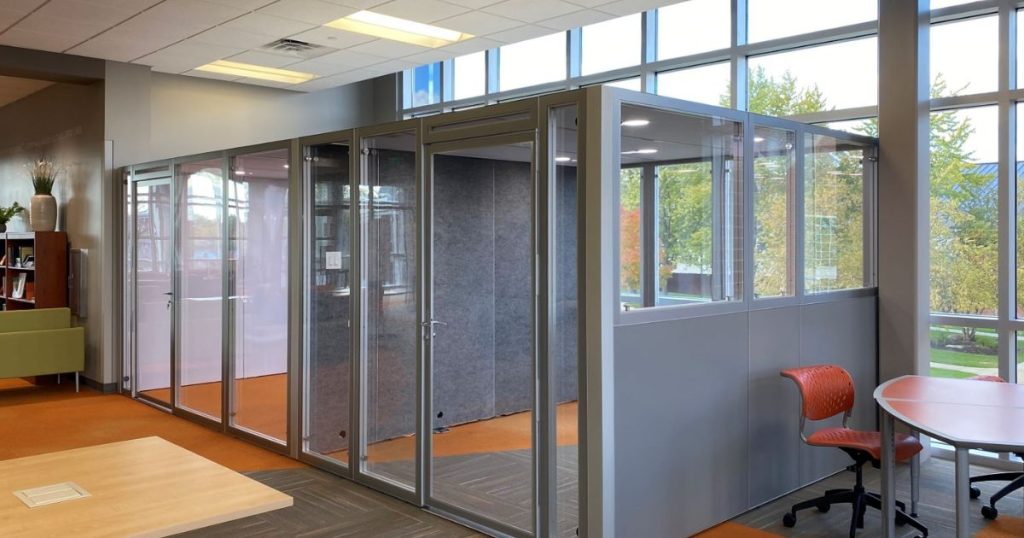 YOURspace study pods in Indiana Tech library
