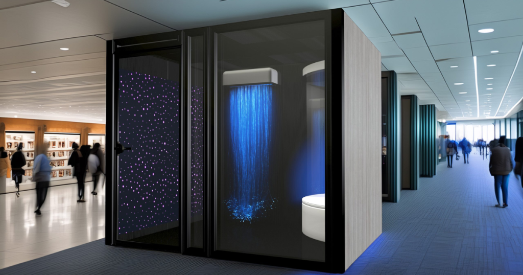 sensory pods in university hallway